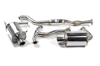 Invidia Q300 Cat Back Exhaust - Rolled Stainless Steel Tips - 2008-2010 Subaru WRX Sedan / 2009-2014 Forester XT