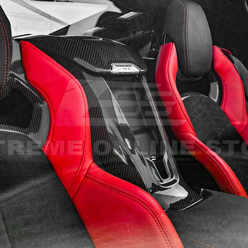 Corvette C8 DRY CARBON FIBER Waterfall Console Cover