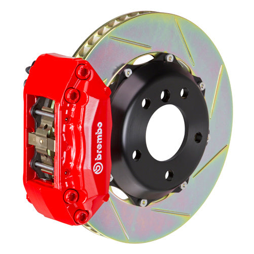 Brembo GT System 4 Piston Front Brake Kit Red Slotted Rotors - Volkswagen Models (inc. 2000-2005 GTI)