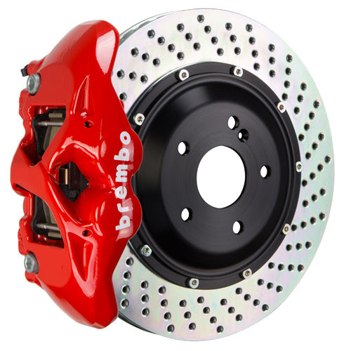 Brembo GT Systems Monobloc 4 Piston 345mm Cross Drilled Red - 2017-2020 Honda Civic Type R/SI
