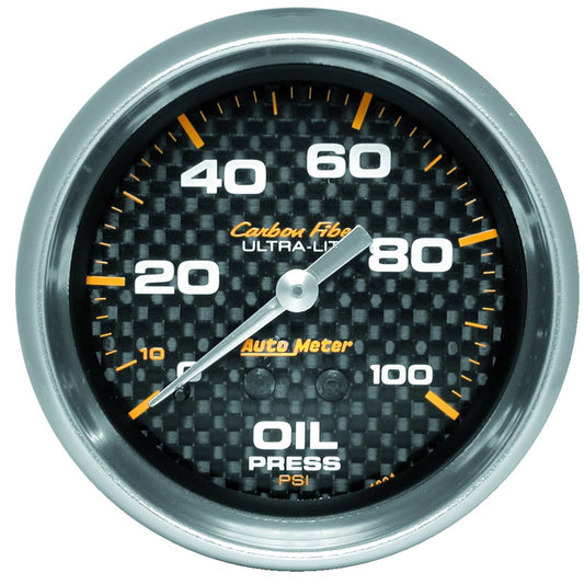 Autometer Carbon Fiber Oil Pressure Gauge Mechanical 52mm - Universal