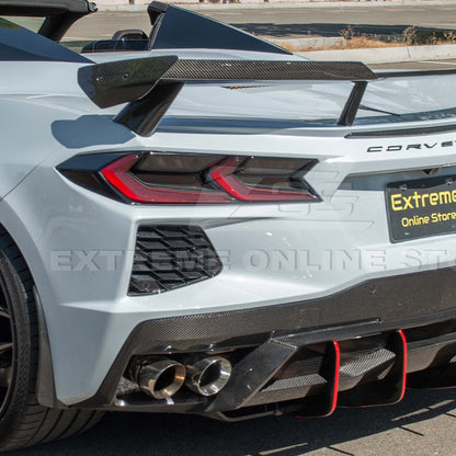 Corvette C8 Z51 DRY CARBON FIBER Rear Spoiler Add-On Wickers Extension