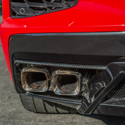 Corvette C8 DRY CARBON FIBER Rear Diffuser Exhaust Bezel