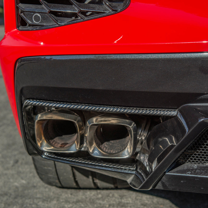 Corvette C8 DRY CARBON FIBER Rear Diffuser Exhaust Bezel