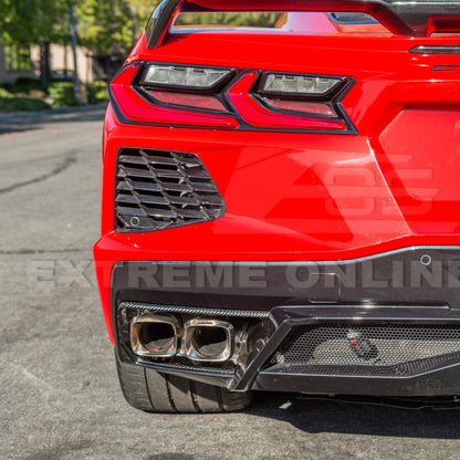 Corvette C8 DRY CARBON FIBER Rear Diffuser Exhaust Bezel