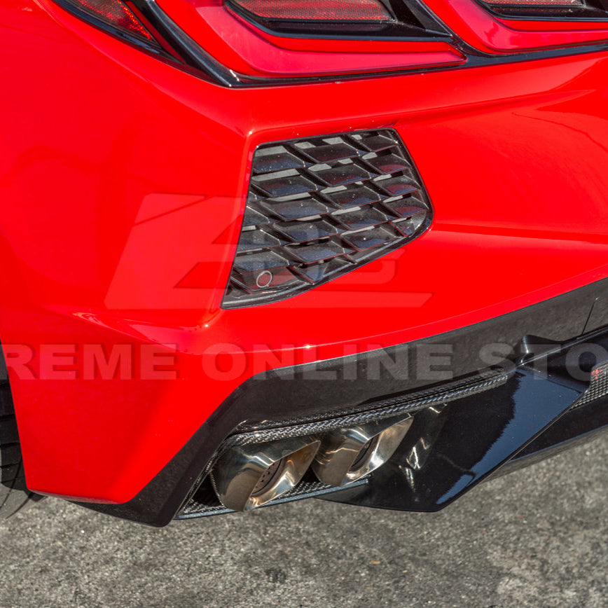 Corvette C8 DRY CARBON FIBER Rear Diffuser Exhaust Bezel