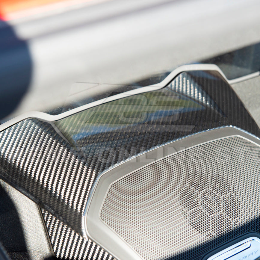 Corvette C8 DRY CARBON FIBER Upper Waterfall Speaker Cover