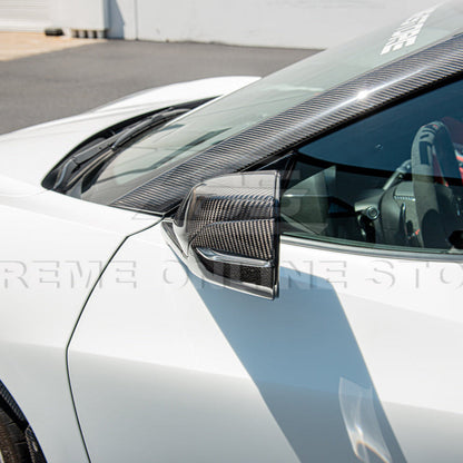 Corvette C8 DRY CARBON FIBER Lower Mirror Covers