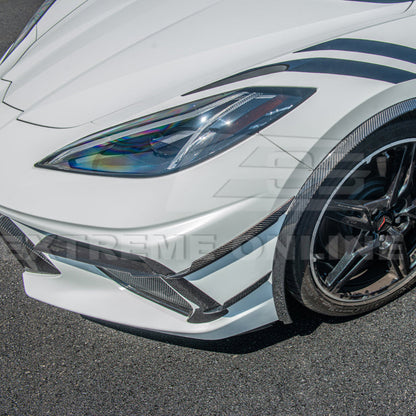 Corvette C8 DRY CARBON FIBER Side Canards Dive Plane