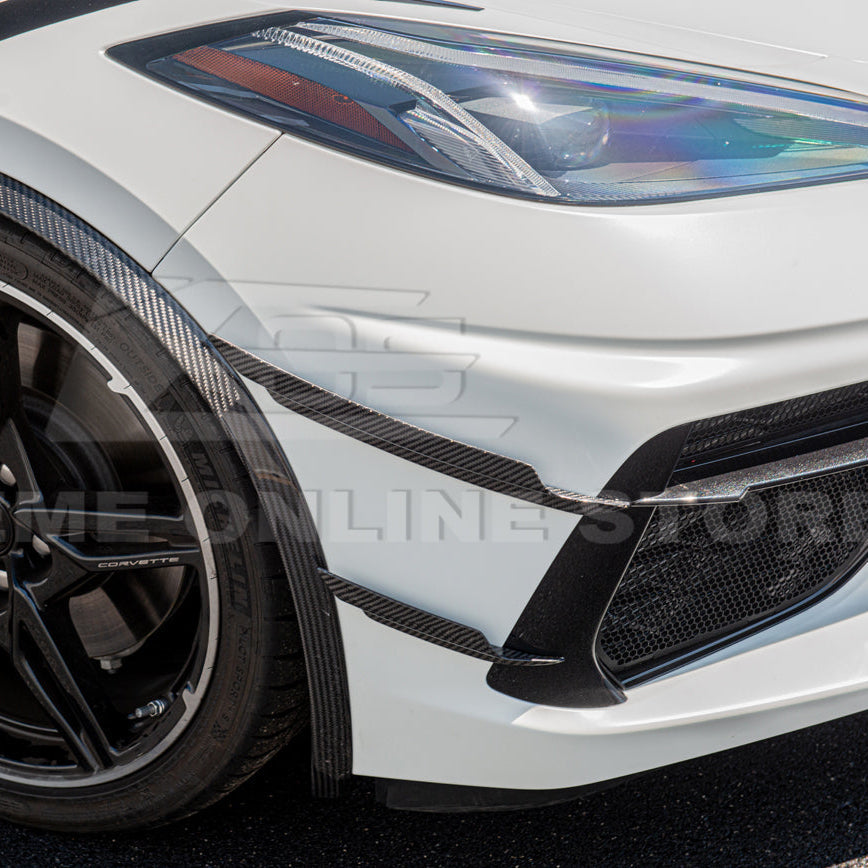 Corvette C8 DRY CARBON FIBER Side Canards Dive Plane