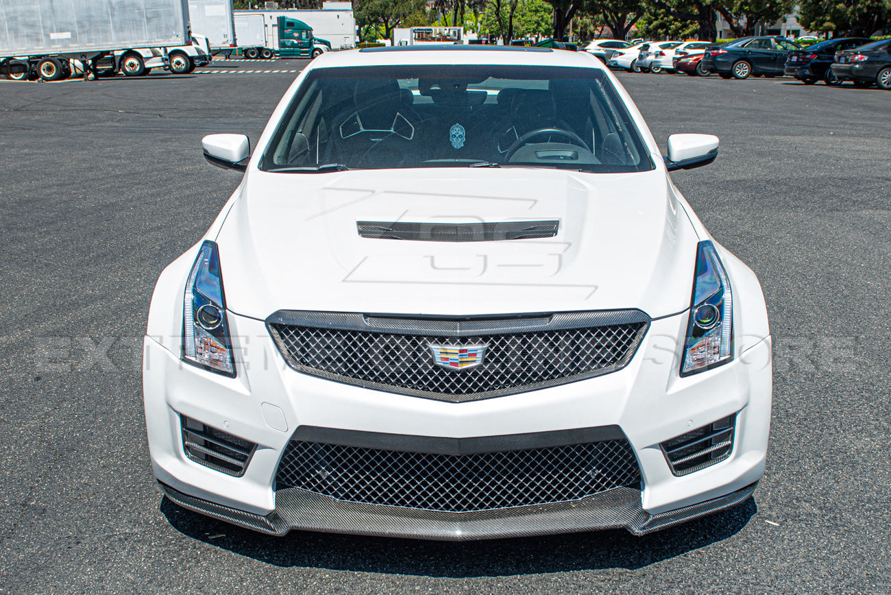 2016-19 Cadillac ATS-V Dry Carbon Fiber Front Grille Accent Bezel Insert
