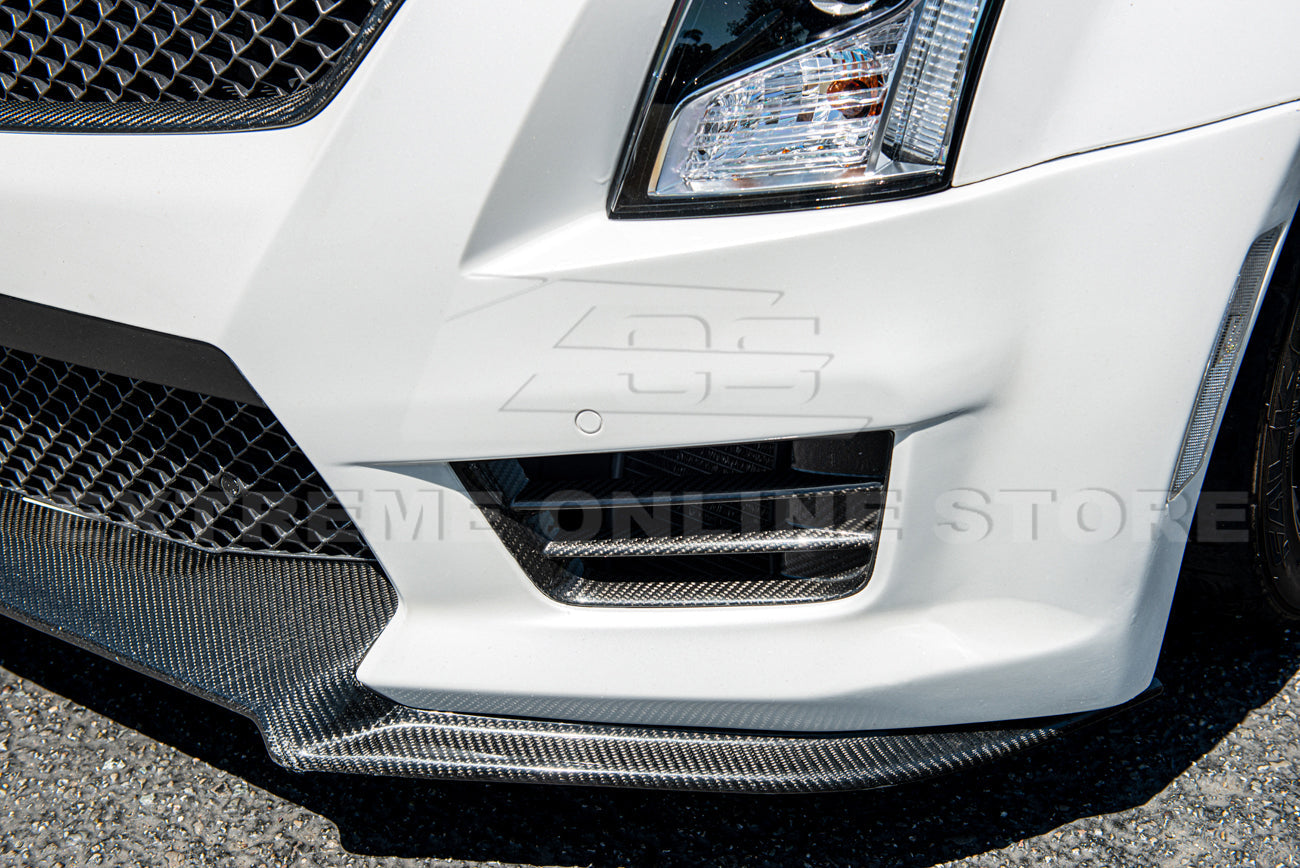 2016-19 Cadillac ATS-V Dry Carbon Fiber Front Grille Accent Bezel Insert