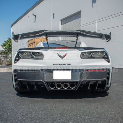 Corvette C7 Factory DRY CARBON FIBER Finned Rear Diffuser