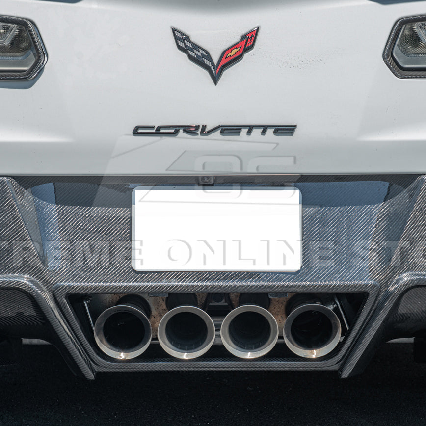Corvette C7 Factory DRY CARBON FIBER Finned Rear Diffuser