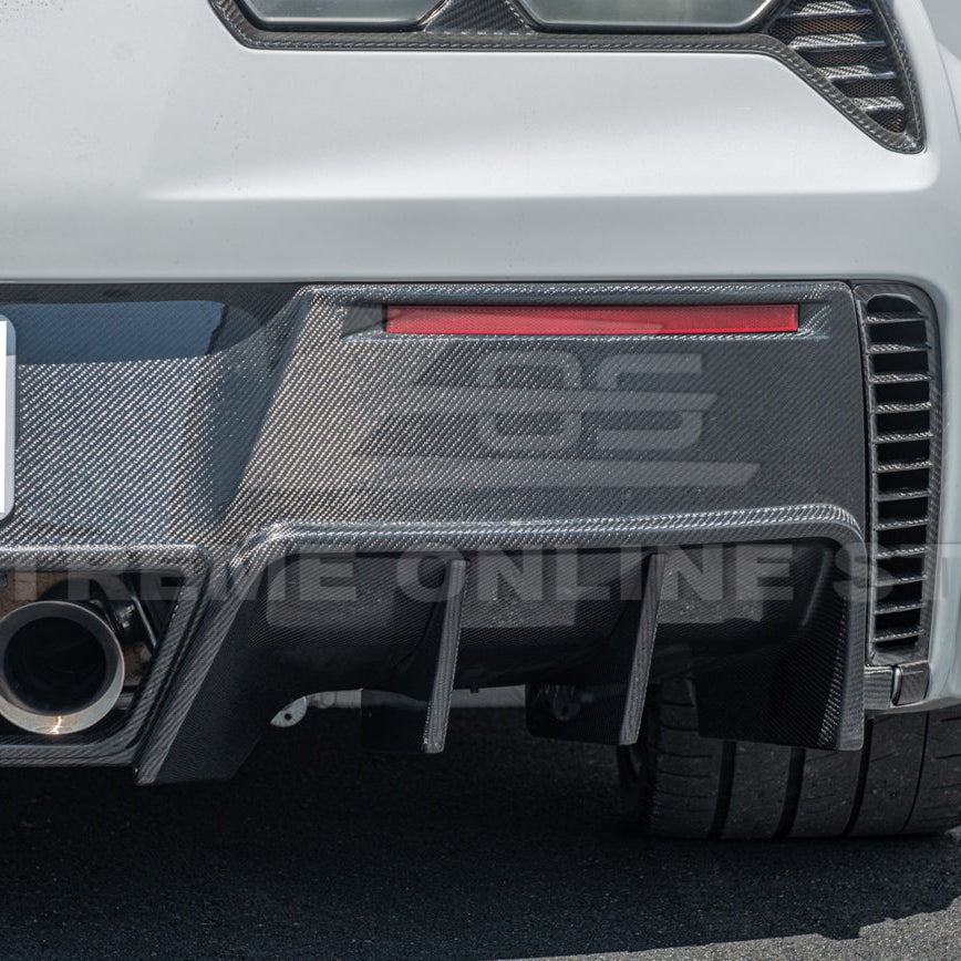 Corvette C7 Factory DRY CARBON FIBER Finned Rear Diffuser