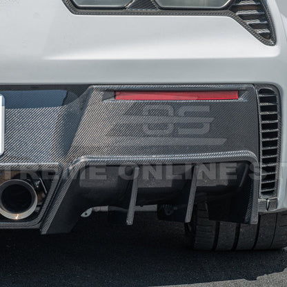 Corvette C7 Factory DRY CARBON FIBER Finned Rear Diffuser