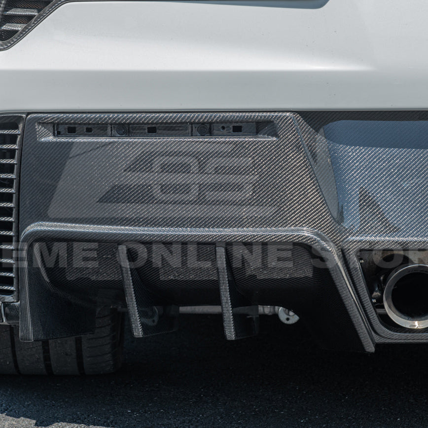 Corvette C7 Factory DRY CARBON FIBER Finned Rear Diffuser