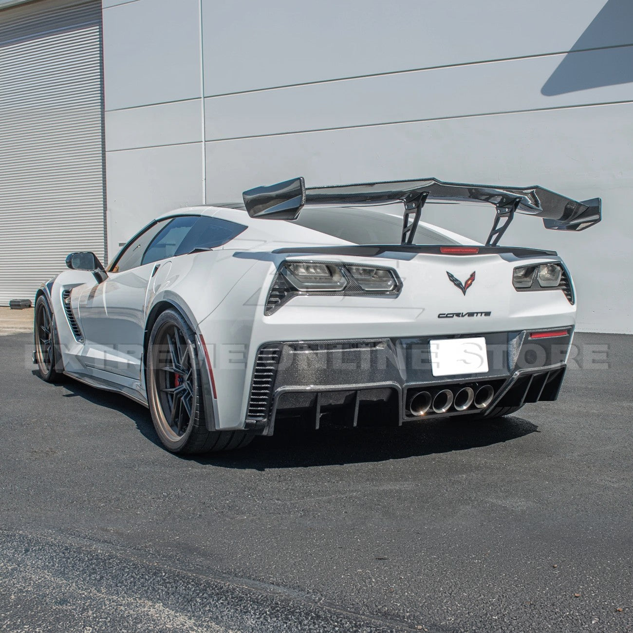 Corvette C7 Factory DRY CARBON FIBER Finned Rear Diffuser