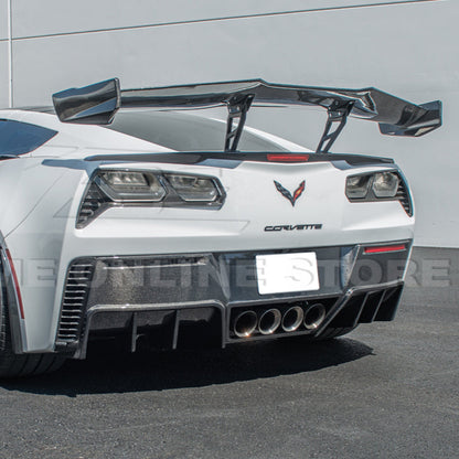 Corvette C7 Factory DRY CARBON FIBER Finned Rear Diffuser