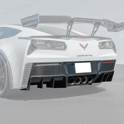 Corvette C7 Factory DRY CARBON FIBER Finned Rear Diffuser