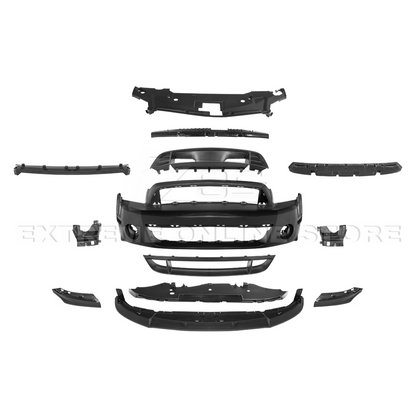 2010-14 Mustang S197 GT500 Style Front Bumper Cover Upper Lower Grille Lip