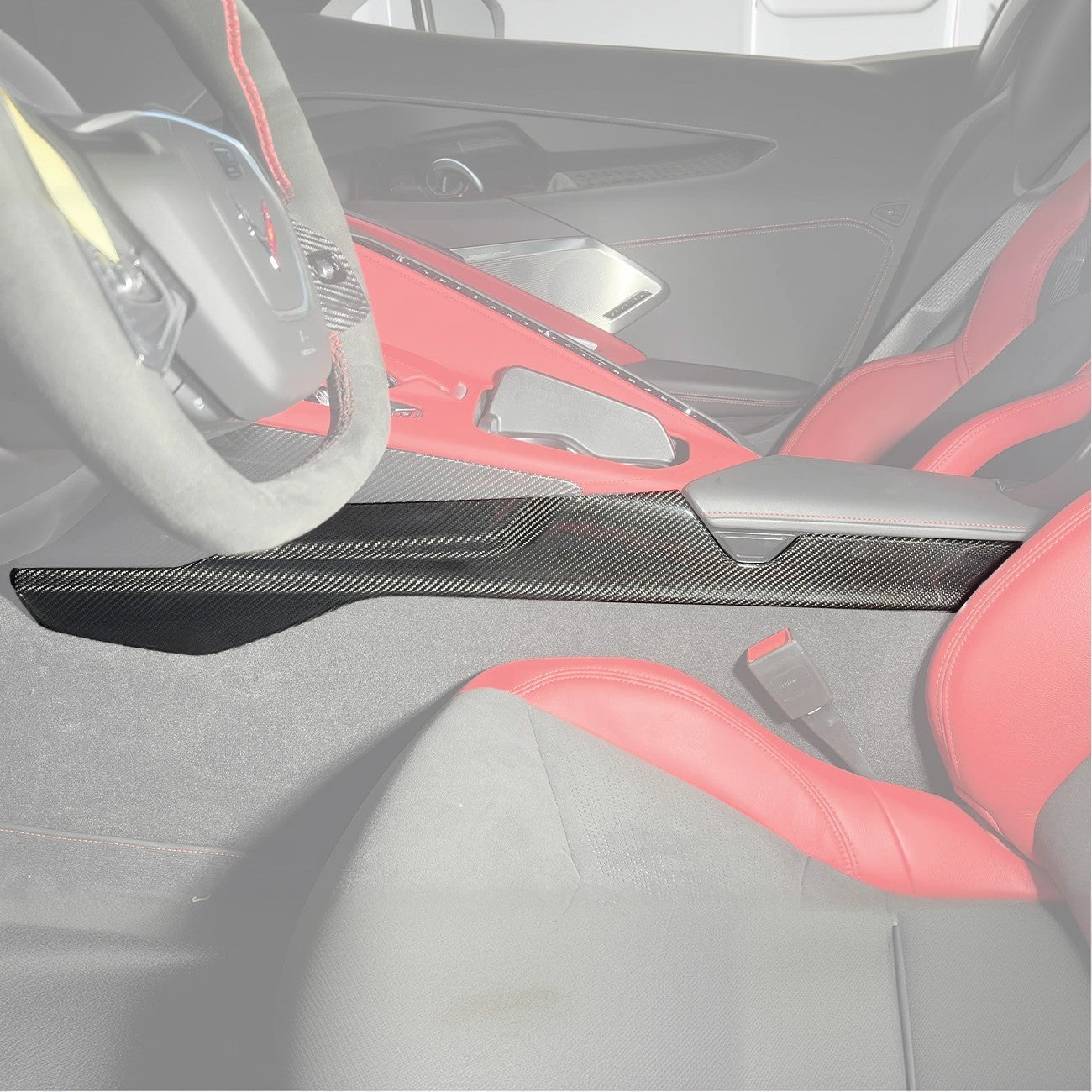 Corvette C8 DRY CARBON FIBER Center Console Side Panel Cover