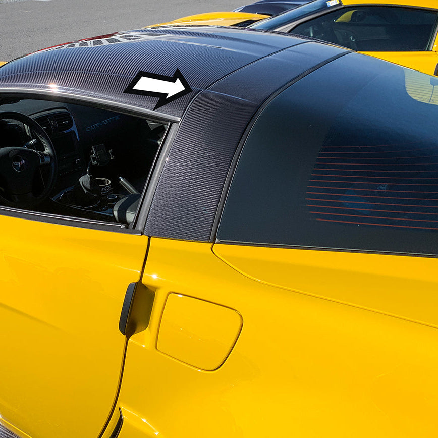 Corvette C6 Carbon Fiber Package B-Pillar / Halo Cover