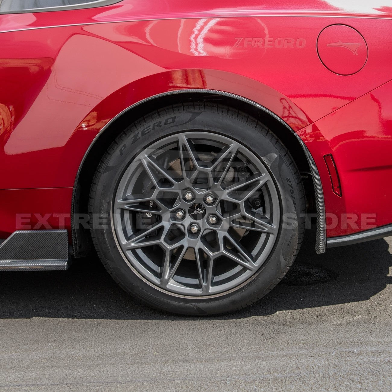 2024+ Ford Mustang DRY CARBON FIBER Fender Flares & Mud Flap