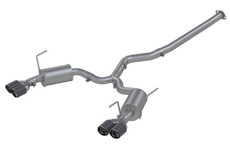 MBRP Street 3in Quad Carbon Fiber Tip Cat Back Exhaust - 2015-2021 Subaru WRX / STI