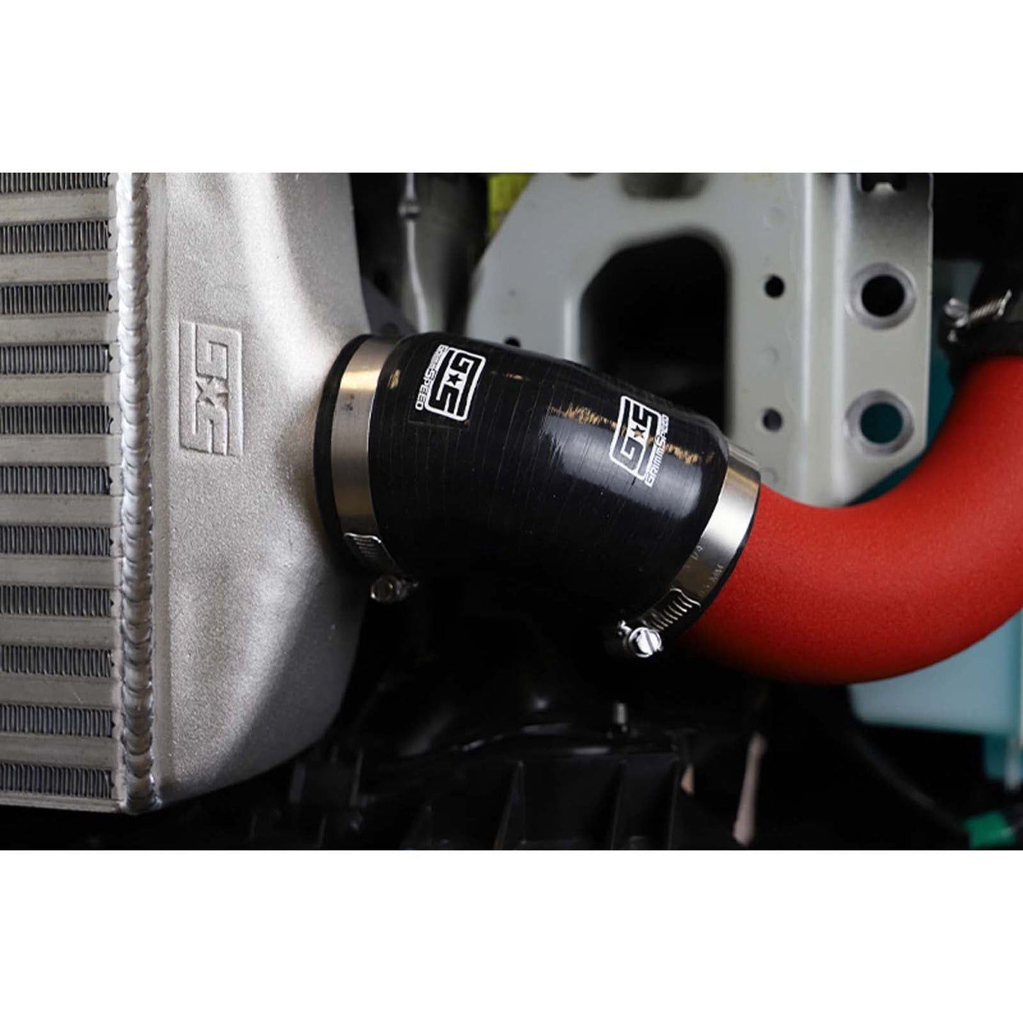 GrimmSpeed Front Mount Intercooler Kit Silver Core w/ Red Piping - 2015-2021 Subaru WRX