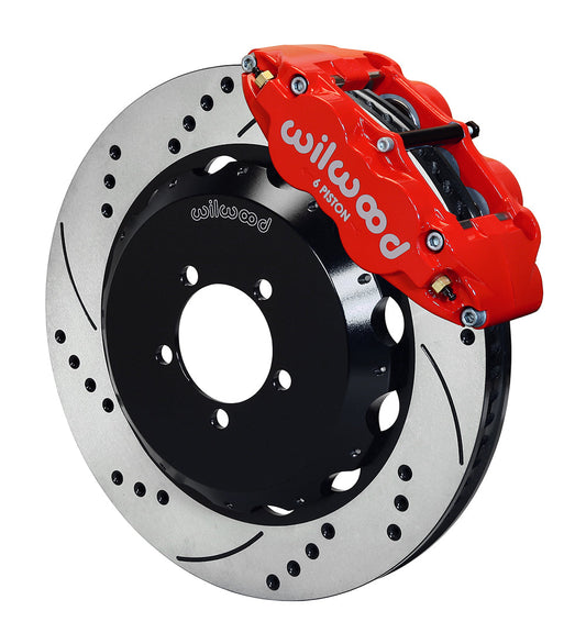 Wilwood FNSL6R 14in Front Kit Drilled / Slotted Red - 2002-2021 Subaru WRX / 2004-2021 STI / 2003-2006 Baja / 1998-2013 Forester / 1994-2014 Impreza / 1994-2009 Legacy / 2000-2009 Outback