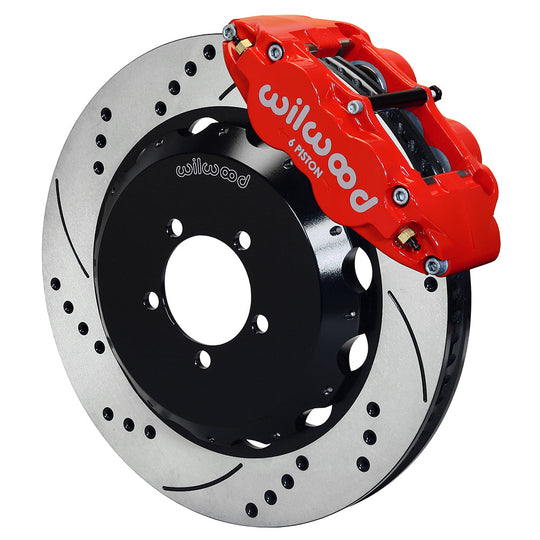 Wilwood FNSL6R 14in Front Kit Drilled / Slotted Red - 2002-2021 Subaru WRX / 2004-2021 STI / 2003-2006 Baja / 1998-2013 Forester / 1994-2014 Impreza / 1994-2009 Legacy / 2000-2009 Outback