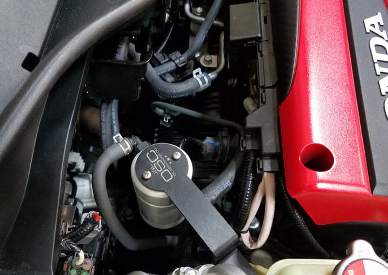 J&L 17-19 Honda Civic Type R Passenger Side Oil Separator 3.0 - Clear Anodized (t3100P-C)
