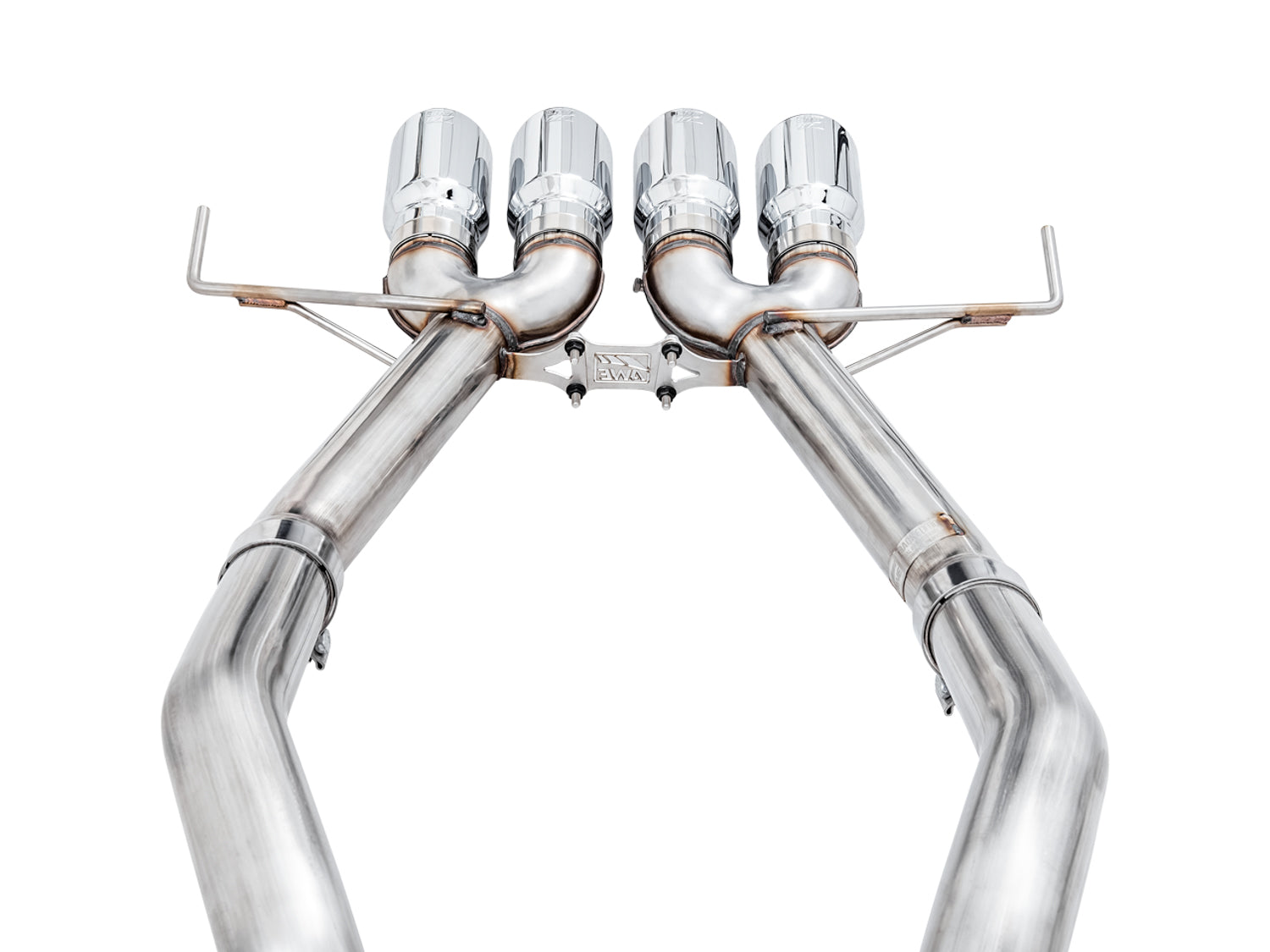 AWE Track Edition Axleback Exhaust for C7 Corvette Stingray / Z51 / Grand Sport / Z06 / ZR1 -- Chrome Silver Tips (includes AWE AFM valve simulators)