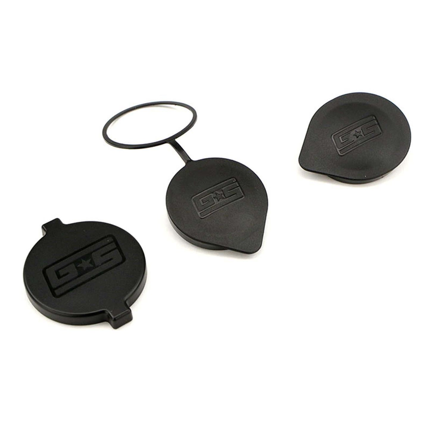GrimmSpeed Engine Bay Reservoir Cap Set BLACK - 2002-2021 Subaru WRX/STI/FXT/OBXT/LGT