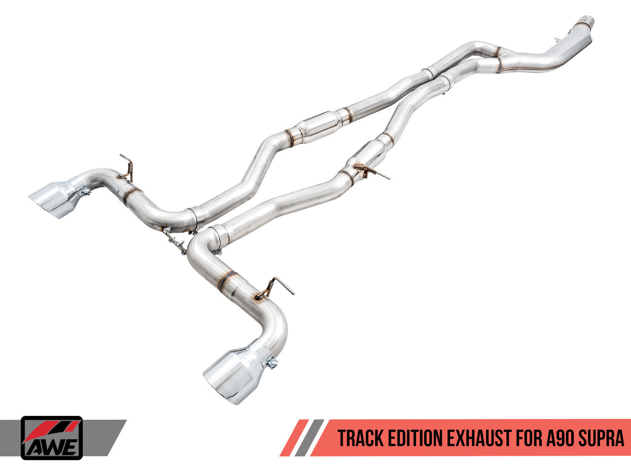AWE Track Edition Resonated Cat-Back Exhaust (Diamond Black Tips) - 2020-2024 Toyota GR Supra