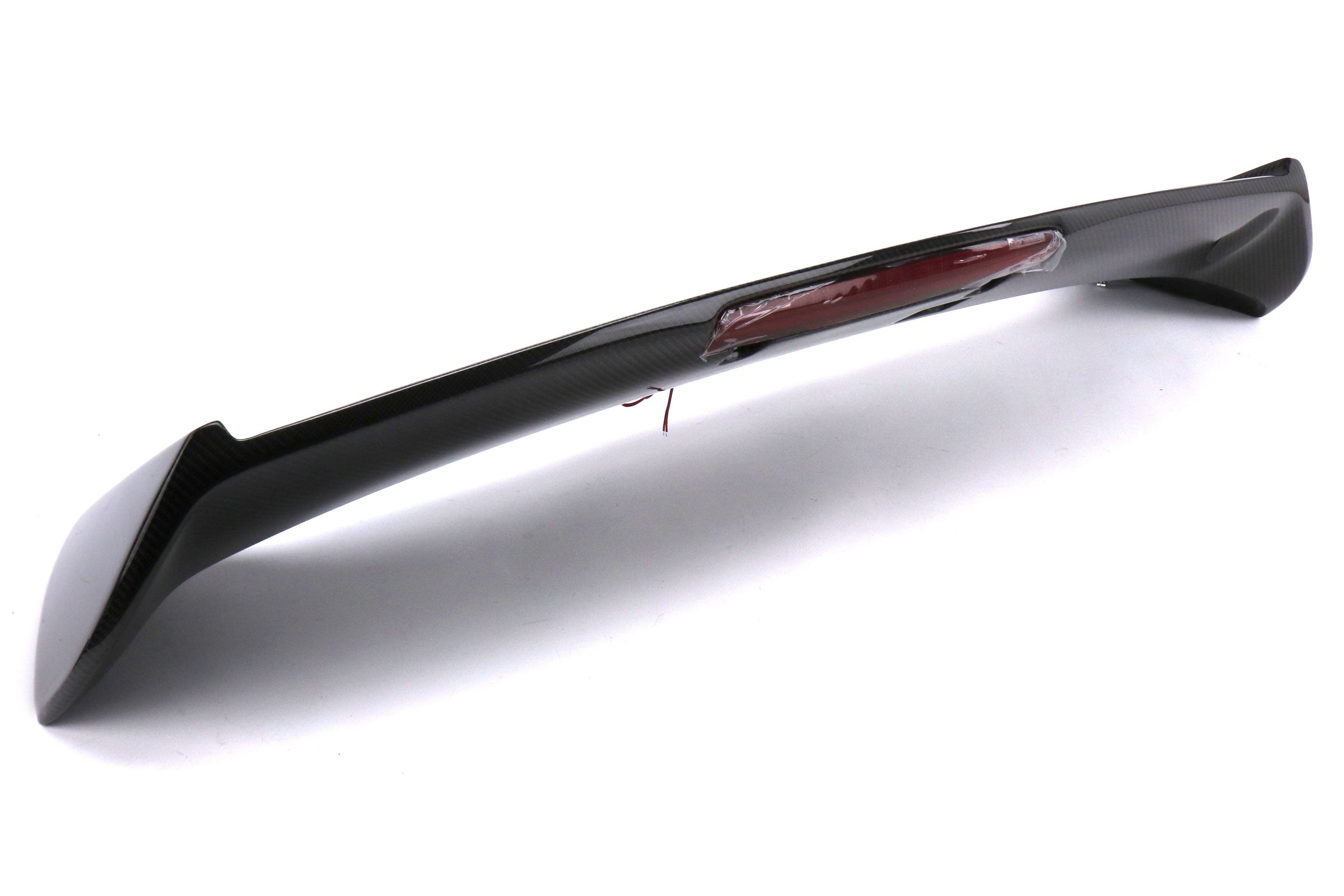 Seibon Carbon Fiber S Style Rear Spoiler W/ Brake Light - 2008-2014 Subaru WRX Hatchback / STI Hatchback