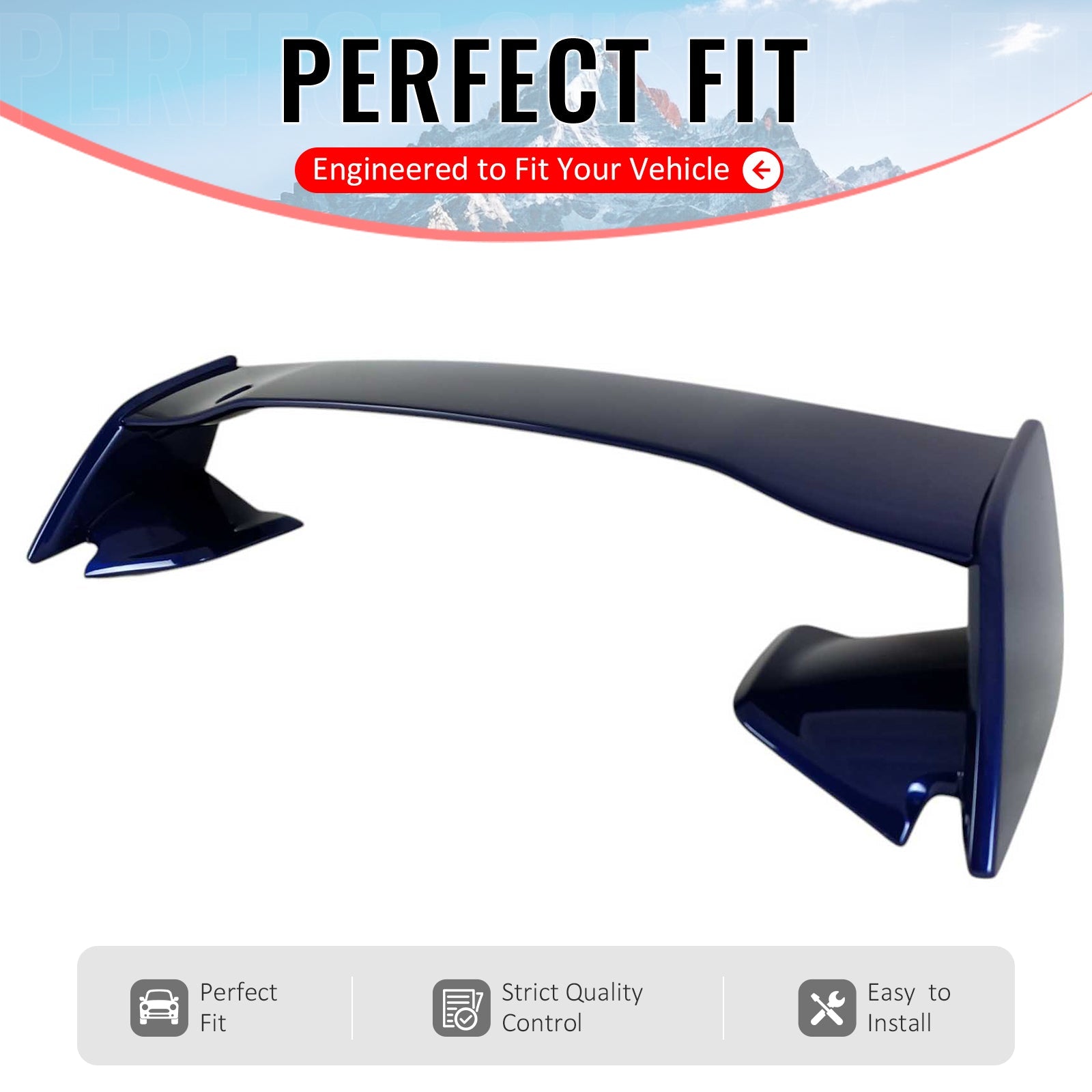 2012-2016 Subaru Impreza 2015-2021 WRX STI #K3X Blue 5PC Trunk Spoiler