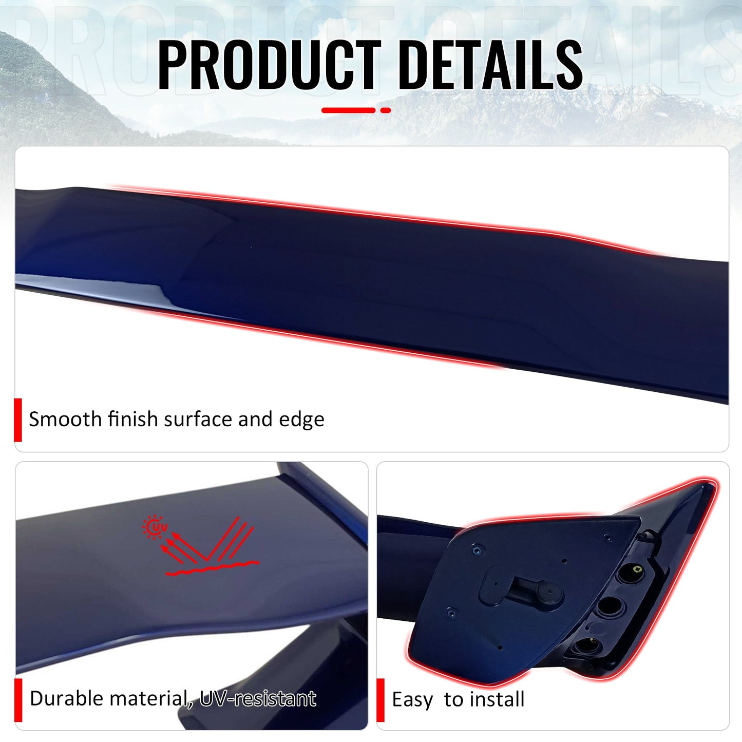 2012-2016 Subaru Impreza 2015-2021 WRX STI #K3X Blue 5PC Trunk Spoiler
