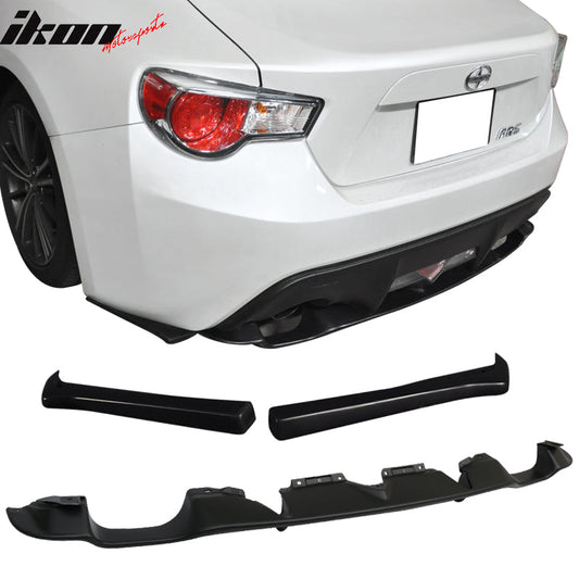 2013-2020 Scion FRS OEM Style Unpainted Black Rear Diffuser Aprons ABS