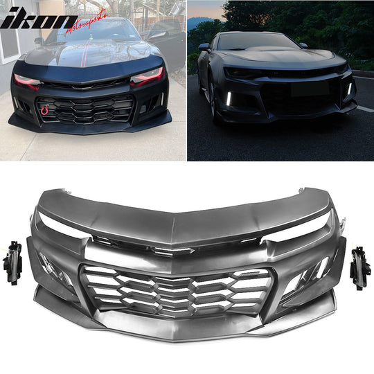 2014-2015 Chevy Camaro 1LE Style Front Bumper Cover w/ Amber Fog Light