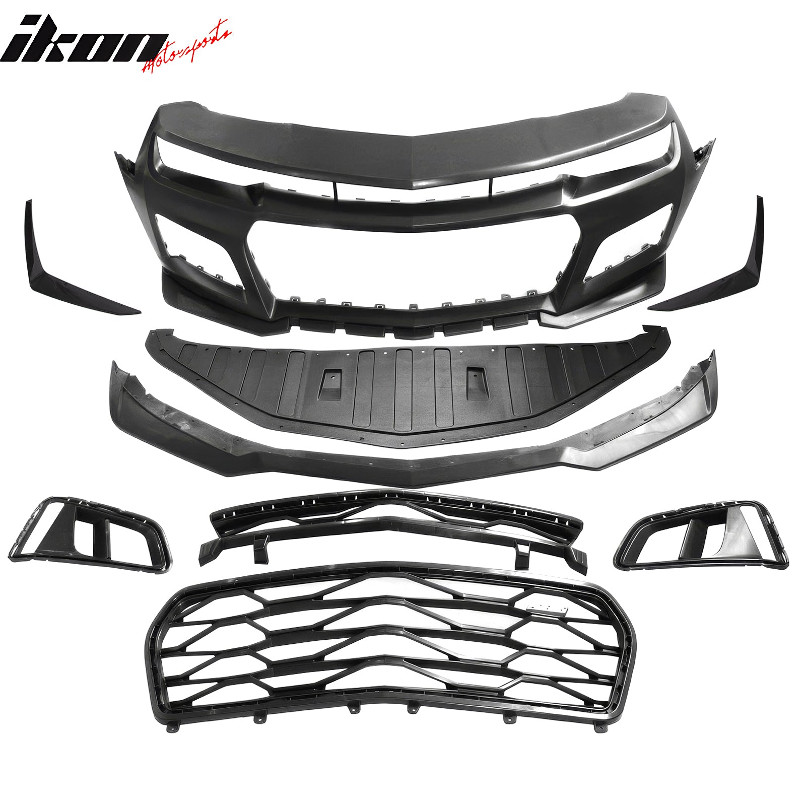 2014-2015 Chevy Camaro ZL1 Style PP Front Bumper Cover + ABS Canards