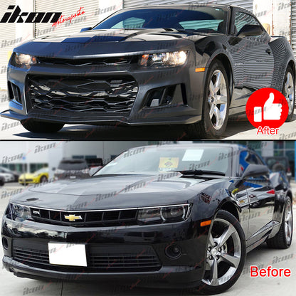 2014-2015 Chevy Camaro ZL1 Style Front Bumper Cover W/ DRL Fog Light