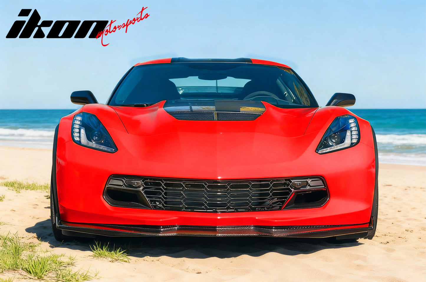 2014-2019 Chevy Corvette Gloss Black C7 Z06 Front Bumper Grille ABS
