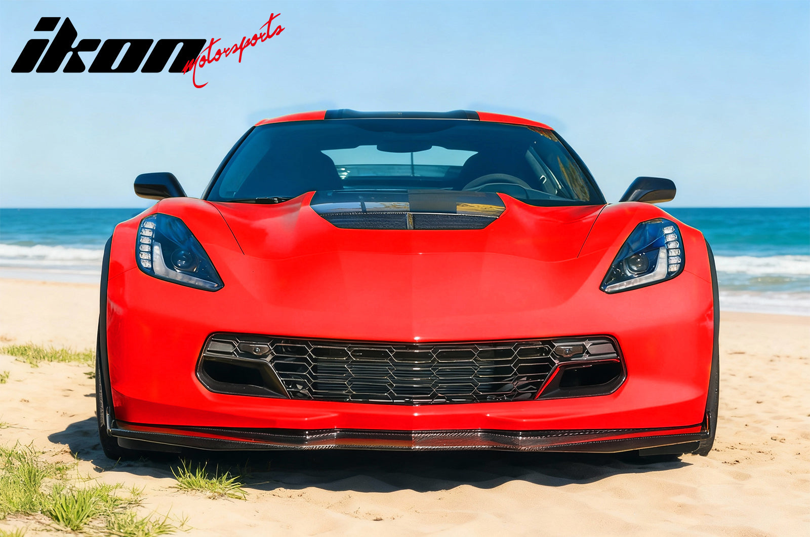 2014-2019 Chevy Corvette Gloss Black C7 Z06 Front Bumper Grille ABS