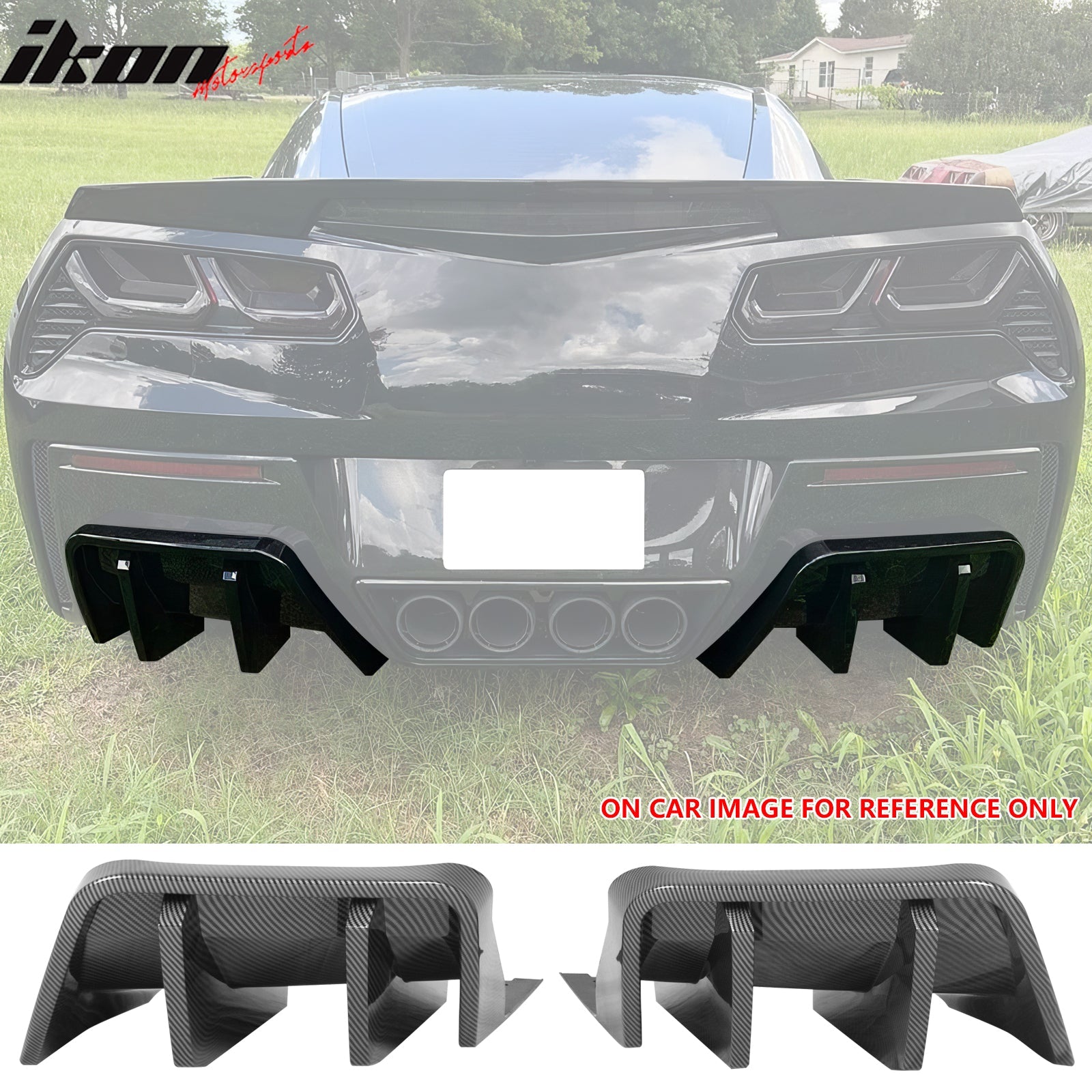2014-2019 Chevy Corvette IKON Rear Bumper Diffuser Lip PP