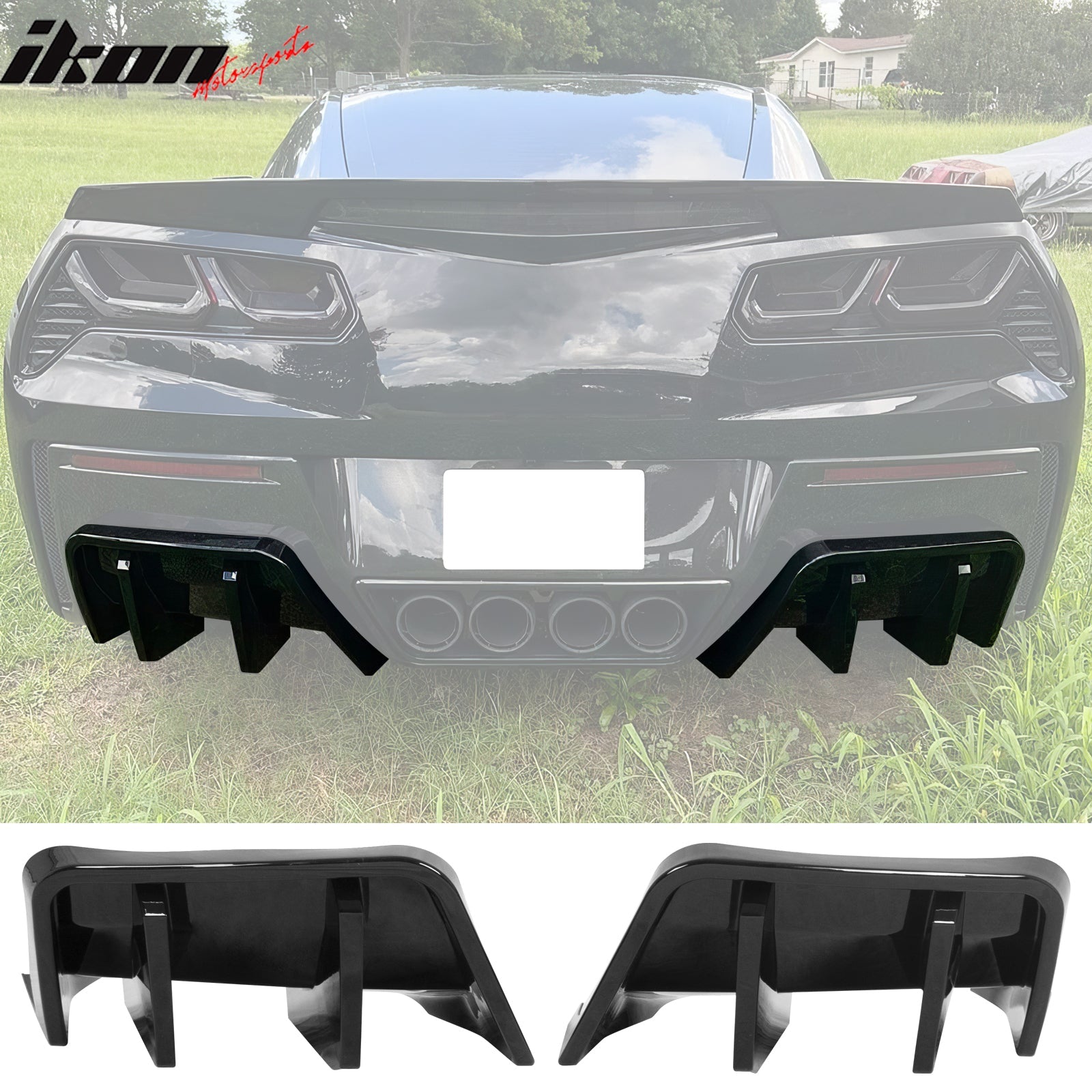 2014-2019 Chevy Corvette IKON Rear Bumper Diffuser Lip PP