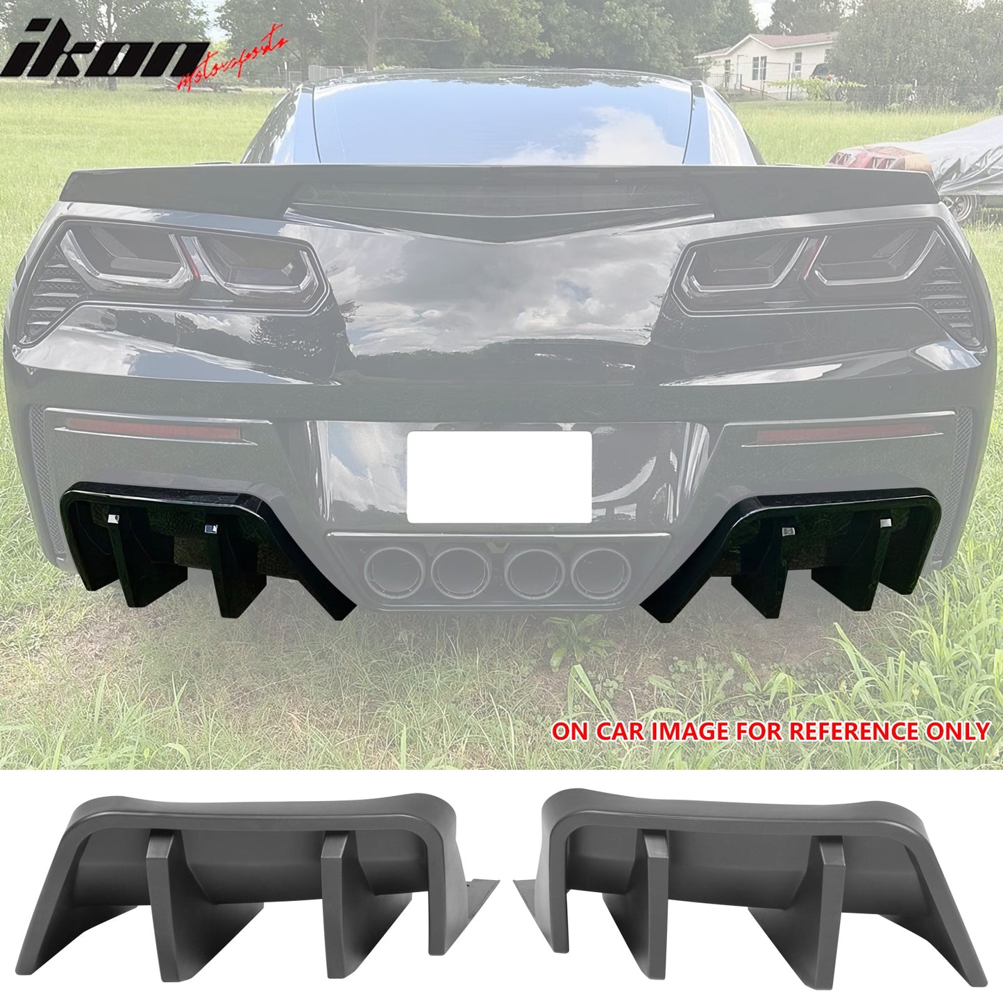 2014-2019 Chevy Corvette IKON Rear Bumper Diffuser Lip PP