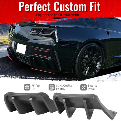 2014-2019 Chevy Corvette IKON Rear Bumper Diffuser Lip PP