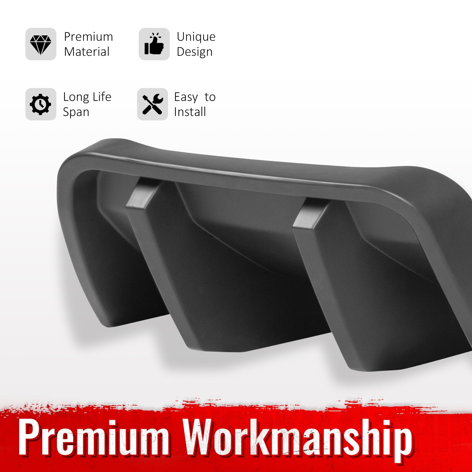 2014-2019 Chevy Corvette IKON Rear Bumper Diffuser Lip PP
